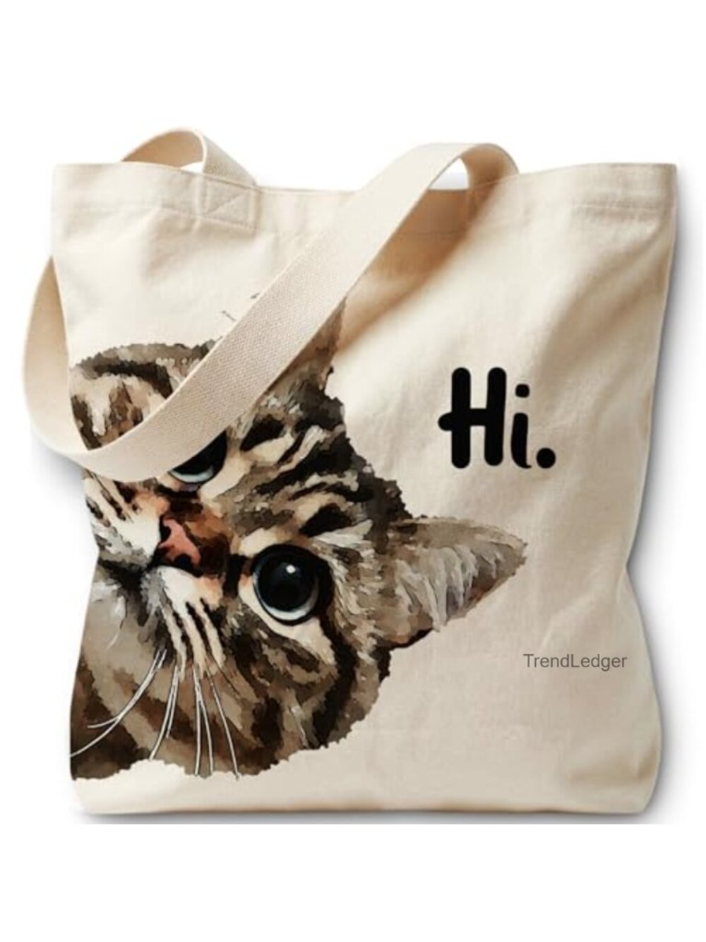 Canvas Tote Bag with Zipper Pocket Reusable Shoulder Bag